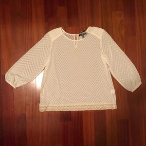 NWT off white sheer ECLAIR 3/4 sleeve Shirt.